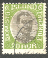 496 Iceland Official Service 1920 Christian X 20 Aur ( (ISL-353) - Servizio
