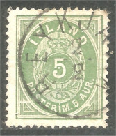 496 Iceland 1882 5 Aur Vert Green (ISL-350) - Gebruikt