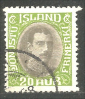 496 Iceland Official Service 1920 Christian X 20 Aur (ISL-359) - Oficiales