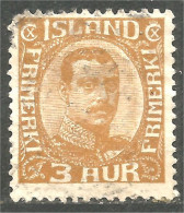 496 Iceland 1920 Christian X 3 Aur (ISL-347) - Usados