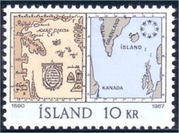 496 Iceland Carte Map 67 MNH ** Neuf SC (ISL-238c) - Nuevos