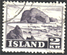 496 Iceland 2kr Brun Brown (ISL-49) - Used Stamps