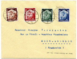 ALLEMAGNE - 1ER MARS 1935 SERIE RETOUR DE LA SARRE SUR LETTRE DE SAARLOUIS - Briefe U. Dokumente