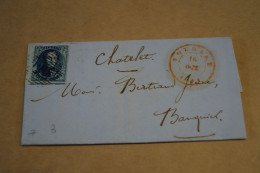 Bel Envoi,très Belle Oblitération Poste N° 120,Tournai Et Châtelineau,1851 - 1849-1850 Medaillen (3/5)