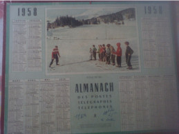 Almanach P.T.T Carte Haute-Garonne (Manque Au Moins 2 Pages ?) Ecole De Ski Enfants Neige Montagne - Tamaño Grande : 1961-70