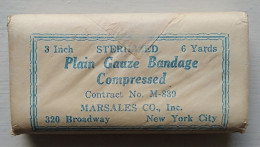 - Ancien Bandage - Plain Gauze Bandage Compressed. New York City - USA - Objet De Collection - Pharmacie - - Attrezzature Mediche E Dentistiche