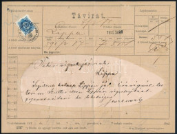 1874 Réznyomat Távírda 50kr 1878-as Komplett Táviraton "TEMESVÁR" - Lippa, Ritkán Látható Felhasználás - Other & Unclassified