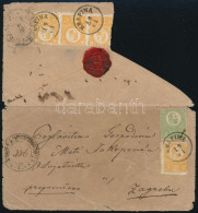 ~1871 Egy Rendkívüli, Sajnos Hiányos Ajánlott Küldemény: Előoldalon Kőnyomat 3kr + Réznyomat 2kr, Hátoldalon 5 X 2kr, Me - Other & Unclassified