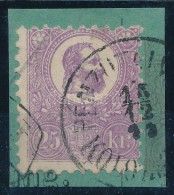 1871 Kőnyomat 25kr Sötétibolya (Kolozsvár-ibolya) Kivágáson "PÉNZUTALV(ÁNY) / KOLOZS(VÁR)" - Altri & Non Classificati