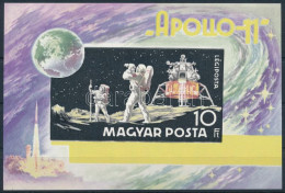 ** 1969 Apollo 11 Luxus Vágott Blokk Arany Színnyomat Nélkül (100.000++) - Autres & Non Classés