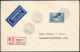 1936 Ajánlott Légi Levél Repülő 5P Bérmentesítéssel "BUDAPEST" - "BÖBLINGEN" (Németország) - Otros & Sin Clasificación