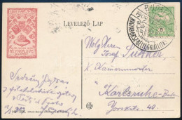 1909 Képeslap Turul 5f Bérmentesítéssel "BUDAPEST / MAGYAR ORSZ. BÉLYEGKIÁLLÍTÁS" Alkalmi Bélyegzéssel Németországba - Altri & Non Classificati