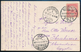 1911 Képeslap Turul 10f Bérmentesítéssel "BUDAPEST" - "IBRAHIMIA" - "ALEXANDRIA" - Otros & Sin Clasificación