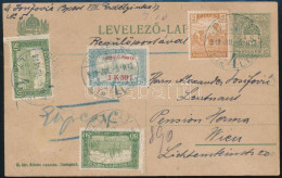 1918.07.05 Légiposta 8f Díjjegyes Levelezőlap 3,12K Díjkeigészítéssel "BUDAPEST" - "WIEN" - Otros & Sin Clasificación