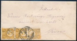 1872 Levél Réznyomat 3 X 2kr Bérmentesítéssel "PEST / LIPÓTVÁROS" - "(VÁ)CZ" - Andere & Zonder Classificatie