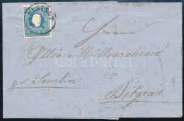 ~1858 Levél 15kr II. Típus Bélyeggel Bérmentesítve "KARLSTADT" - "SEMLIN" - "BELGRAD" Szerb Nyelvű Tartalommal RR! - Other & Unclassified