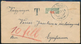 1918 Portós Levél Egerfarmosra Küldve 20f Felezett Portóval - Other & Unclassified