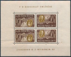 ** 1947 Roosevelt 20+20f Fordított Képállású Kisív (ráncok / Creases) (22.500) - Autres & Non Classés