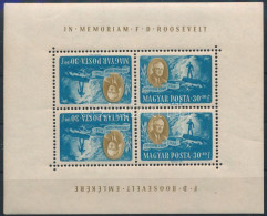 ** 1947 Roosevelt 30+30f Fordított Képállású Kisív (ráncok / Creases) (22.500) - Autres & Non Classés