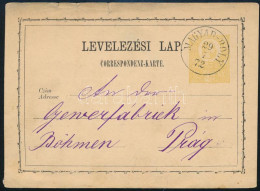 1872 2kr Díjjegyes Levelezőlap / PS-card "MAGYAR-BOLY" - Prag (Gudlin 400 P) - Andere & Zonder Classificatie