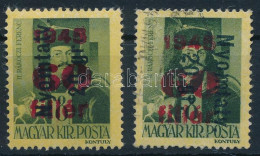 * 1946 Betűs III. Kiadás Nyomtatv. 20 Gr./60f/8f Fordított Fekete Felülnyomással RR! + Támpéldány (**20.000) - Andere & Zonder Classificatie