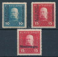 * K.u.K. Feldpost Montenegró 1917 3 Db Bélyeg (**29.300) - Other & Unclassified