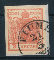 1850 3kr HP I Kiemelt Középrész, Sok és Látványos Lemezhiba "FIUME" - Otros & Sin Clasificación