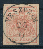 O 1850 3kr MP Lemezhibás Bélyeg "VESZPRIM" - Sonstige & Ohne Zuordnung