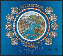 ** 1985 Európai Bizottsági és Együttműködési Értekezlet (IX.) - Kulturális Fórum, Budapest Vágott Blokk (6.000) - Autres & Non Classés