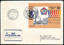 1985 VIT (II.) - Moszkva Vágott Blokk FDC-n (5.500) - Otros & Sin Clasificación