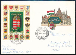 1990 A Magyar Köztársaság Címere I. Vágott Blokk FDC-n (8.000+) - Sonstige & Ohne Zuordnung