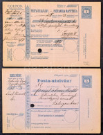 1877 133 Db Kitöltött, Rontott, érvénytelenített, Fel Nem Adott 5kr Díjjegyes Postautalvány Közte Néhány Horvát Nyelvű,  - Other & Unclassified