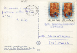 Philatelic Postcard With Stamps Sent From ISRAEL To ITALY - Lettres & Documents