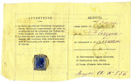 ITALIE - AVIS DE RECEPTION DE LIVORNO POUR FIRENZE, 1875 - Marcophilie