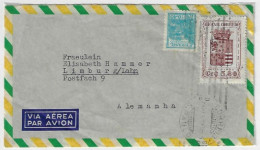 Brazil 1954 Cover From São Paulo To Limburg Germany Label 400 Years Of São Paulo 4 Stamp 150 Years Birth Duque De Caxias - Briefe U. Dokumente