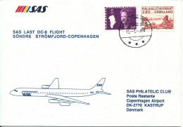 Greenland Last SAS DC-8 Flight Sdr. Strömfjord - Copenhagen 15-1-1988 - Storia Postale