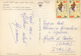 Philatelic Postcard With Stamps Sent From LEBANON To ITALY - Liban