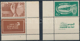 ** Izrael 1950 Mi 30-31 ívsarki Tabos Bélyegek (Mi EUR 650.-) (Mi 31 Tűhegynyi Rozsdafolt / Very Small Stain Spot) - Other & Unclassified