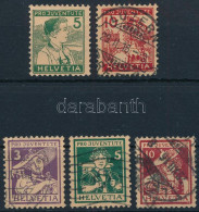 (*), O Svájc 1915-1916 Pro Juventute Mi 128-129, 130-132 (Mi EUR 250,-) (3C Sérült / Damaged) - Altri & Non Classificati