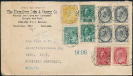 Kanada 1920 Dekoratív Ajánlott Levél Bécsbe Küldve - Other & Unclassified