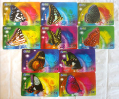 PHONECARD - China Set Of 10 Butterfly Phonecards - China