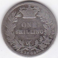 Grande Bretagne. 1 Shilling 1864 Die 63. Victoria ,en Argent - I. 1 Shilling