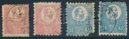 O 1871 2x5kr és 2x10kr (10kr Foghiányos / Missing Corner, Hiányzó Fogak / Missing Perfs) - Autres & Non Classés