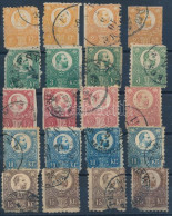 O 1871 4x2kr, 4x3kr, 4x5kr, 4x10kr, 4x15kr Színváltozatok Stecklapon - Other & Unclassified