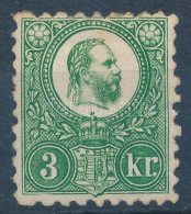 (*) 1871 Réznyomat 3kr Zöld, Centrált (*27.500) - Andere & Zonder Classificatie