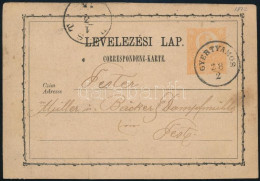 1873 2kr Díjjegyes Levelezőlap / PS-card "GYERTYÁMOS" - Altri & Non Classificati