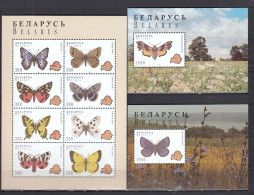 Belarus 1996 - Butterflies, Mi-Nr. 123/30+Block 7/8, MNH** - Belarus