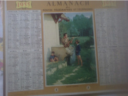 Almanach P.T.T Haute- 1955 Garonne Carton Chasse  + 2 Pages Déchirées - Formato Grande : 1941-60