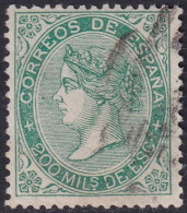 Spain 1868 Sc 101 España Ed 100 Used Cartwheel (rueda) Cancel - Usados