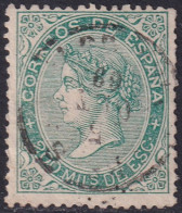 Spain 1868 Sc 101 España Ed 100 Used Date (fechador) Cancel - Usati